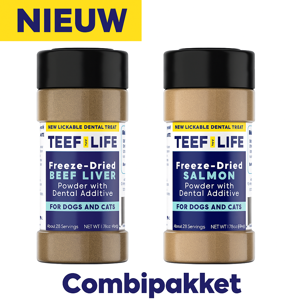 Likbaar traktatiepoeder – Hond en Kat Formule (Runderlever of Zalm)
