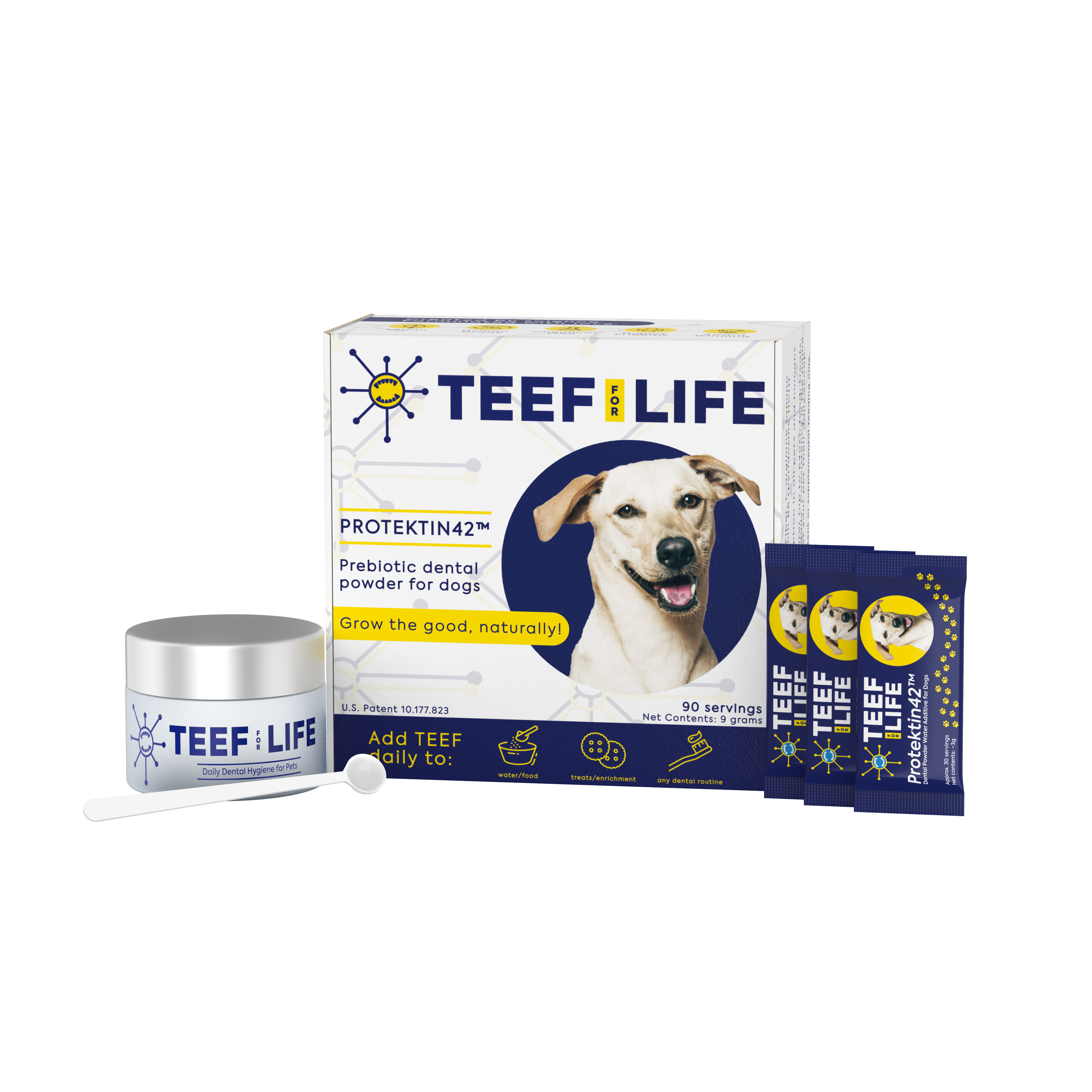 Mondzorgset: TEEF for Life - Protektin42™ - Prebiotisch voedingssupplement, Tandpoeder voor Honden