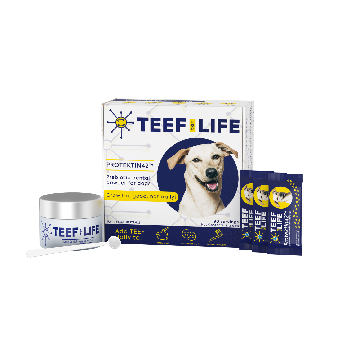 Mondzorgset: TEEF for Life - Protektin42™ - Prebiotisch voedingssupplement, Tandpoeder voor Honden